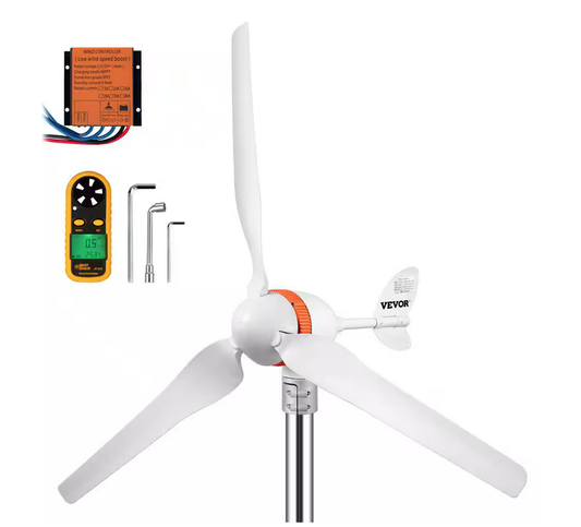 Wind Turbine Generator 400-Watt 12-Volt/AC Wind Turbine Kit 3 Blades Wind Power Generator with MPPT Controller - 91007946854