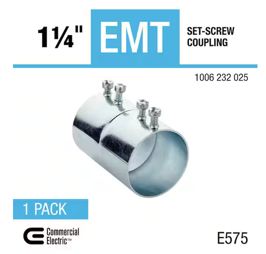 1 in. Electrical Metallic Tubing (EMT) Set-Screw Coupling  - 91006232051