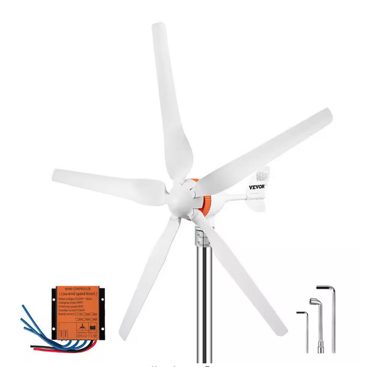 Wind Turbine Generator 500-Watt 5 Blades Auto Adjust Windward Direction Wind Power Generator with MPPT Controller