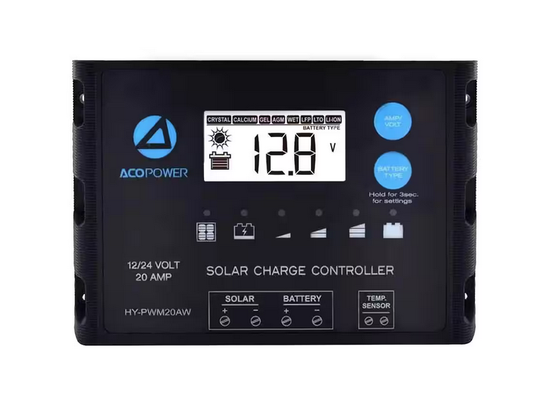 ProteusX 12-Volt/24-Volt 20 Amp PWM Waterproof Solar Charge Controller - 91006350359