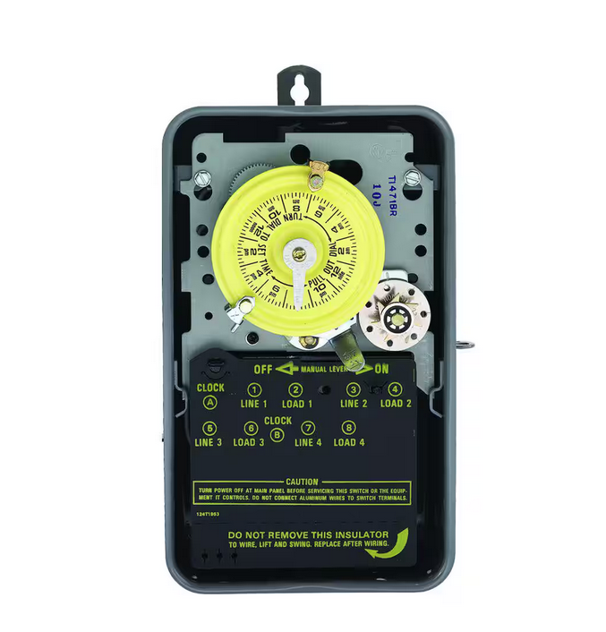 T1400 Series 40 Amp 24-Hour Mechanical Time Switch with Skipper and Outdoor Enclosure - Gray - 91001264324