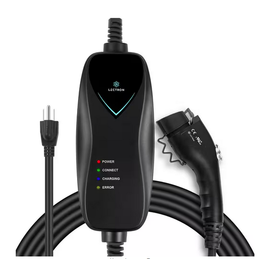 Level 1 Portable J1772 EV Charger - ETL Certified 110-Volt, 15 Amp 16 ft. Extension Cord, J1772 Cable and NEMA 5-15 Plug - 91010072457