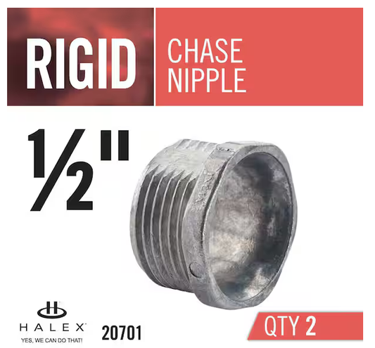 1/2 in. Rigid Chase Conduit Nipple (2-Pack) - 9620831