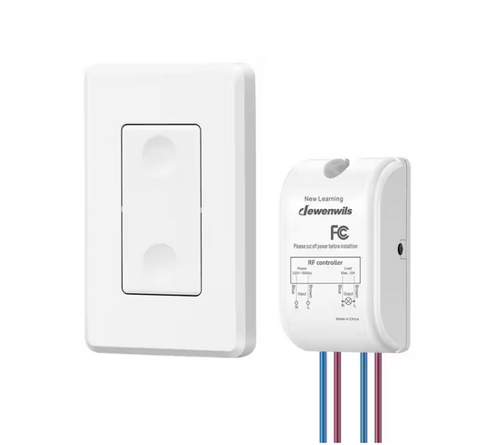 Wireless Remote Control Wall Light Switch Kit Light Switch for Ceiling Lights, Fans, Lamps, 100 ft. RF Range - 91011964522