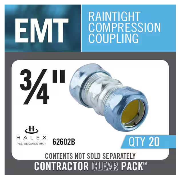 3/4 in. Electrical Metallic Tube Raintight Compression Couplings (20-Pack) - 91002085798