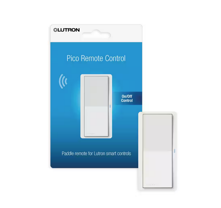 Pico Paddle Remote for On/Off Control of Caseta Smart Switches/Dimmers, White (PJ2-P2B-GWH) - 911010052645