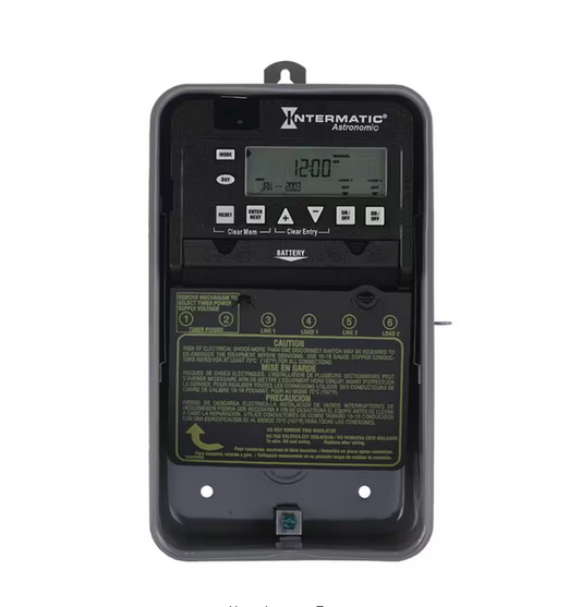 30 Amp 7-Day 2xSPST 2-Circuit Astronomic Time Switch