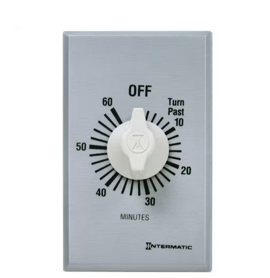 20 Amp 60-Minute Indoor In-Wall Spring Wound Timer, Gray - 91004097611