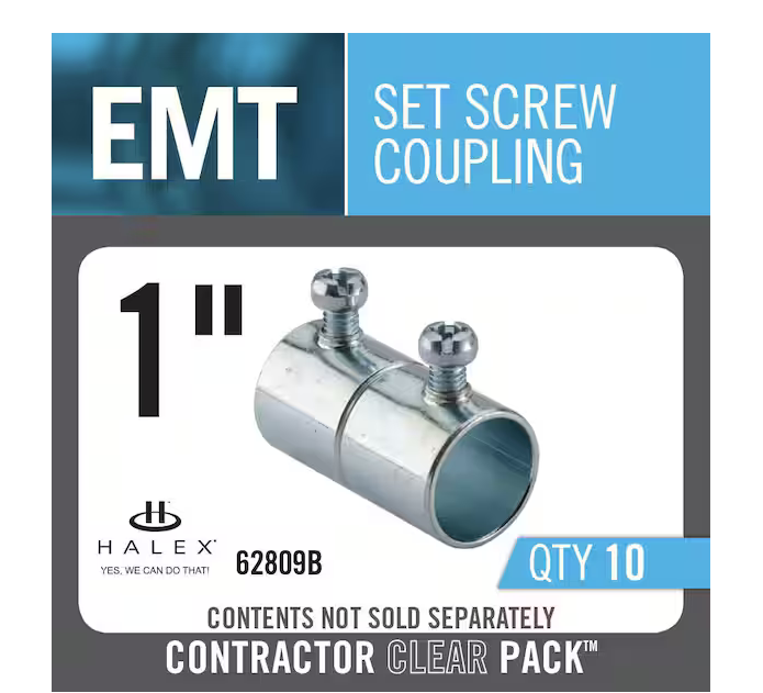 1 in. Standard Fitting Electrical Metallic Tube Set-Screw Couplings (10-Pack) - 91002085780