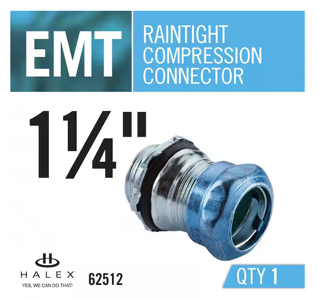 1-1/4 in. Electrical Metallic Tube (EMT) Rain Tight Connectors - 9174691