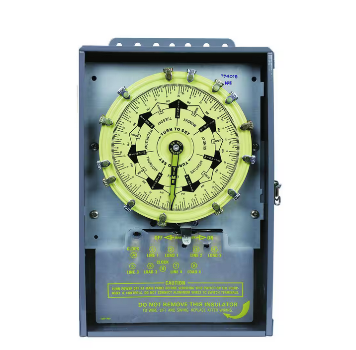 T7000B Series 40 Amp 7-Day Mechanical Time Switch with Indoor Enclosure - Gray - 91001264349