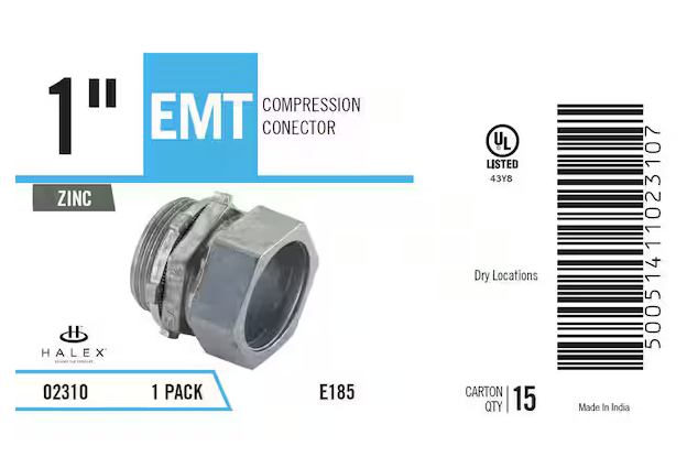 1 in. Electrical Metallic Tube (EMT) Compression Connector - 9881740