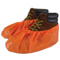 Waterproof Shoe Covers Orange Plastic 40 Pair - 952302